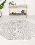 Unique Loom Finsbury Collection Area Rug - Meghan (7' 10" Octagon, Gray and Ivory)