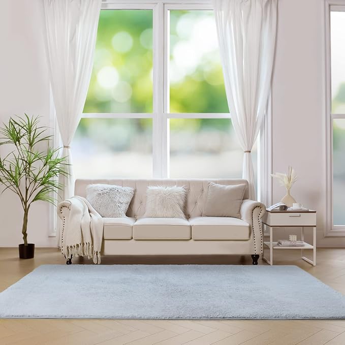 duduta Grey Soft Fluffy Rug 5x8 ft, Shag Fuzzy Plush Rectangle Carpet for Bedroom Nursery Living Room Home Decor