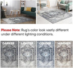 Keen Home Design 2x3 Rug - Machine Washable Entry Rug with Non-Slip Backing, Ideal for Enteryway, Kitchen, Bathroom, Laundry Room - Vintage, Easy Clean, Durable, Low Pile - (2' x 3')