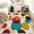 Mid Century Modern Rugs for Entryway, 2x3 ft, Boho Geometric Circle Area Rugs for Bedroom Kitchen Entrance, Soft Non Slip Washable Abstract Geometry Indoor Door Mat Home Decorations Dt-Ghf-19