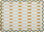 Hand-Tufted Wool Rug with Scalloped Edges, Light Blue Plaid Pattern, Cozy Soft Area Rug for Living Room, Bedroom, and Nursery, Handmade Modern Accent Rug, 4x6 Ft