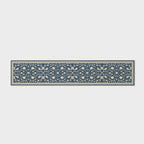 EVERGRACE Hallyway Area Runner Rugs 2x10, Boho Floral Faux Wool Indoor Outdoor Rugs, Washable Rugs for Bedroom Dining Room Living Room Kitchen, Low Pile Floor Mat Carpet for Home Decor, Navy Blue