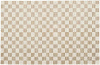 Revival Rugs Gambit 5'3"x8' Checkered Rug Washable Area Rug for Living Room Bedroom - 100% Recycled Oeko-TEX Certified, Medium Pile, Camel, Beige