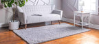Unique Loom Davos Shag Collection Area Rug - Solid (6' 1" x 9' Rectangle, Sterling)