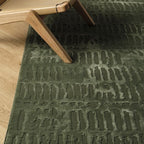 Revival Rugs Shell 9'2"x12'2" Washable Area Rug for Living Room Bedroom - 100% Recycled Oeko-TEX Certified, Medium Pile, Green