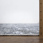 Bloom Rugs Caria Washable Non-Slip 9x12 Rug - Gray/Dark Blue Traditional Area Rug for Living Room, Bedroom, Dining Room, and Kitchen - Exact Size: 9' x 12'