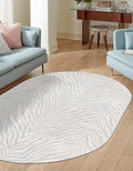 Unique Loom Finsbury Collection Area Rug - Meghan (5' 3" x 8' Oval, Gray and Ivory)