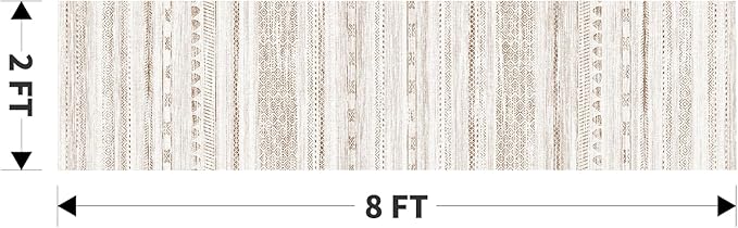 2x8 Runner Rug Machine Washable Non Slip Area Rug Distressed Neutral Moroccan Boho Rug Ultra Soft Floor Runners for Hallways for Entryway Laundry Room Kitchen, Brown