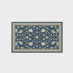 EVERGRACE Area Rugs for Living Room 3x5, Boho Floral Faux Wool Indoor Outdoor Rugs, Washable Rugs for Bedroom Entryway Dining Room Hallyway, Low Pile Floor Mat Carpet for Home Decor, Navy Blue