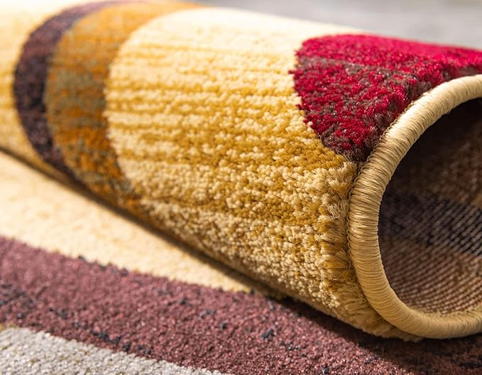 Unique Loom Barista Collection Area Rug - Kona (9' x 12' Rectangle, Beige/ Black)