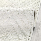 Antep Rugs Palafito 4x6 Geometric Shag Diamond High-Low Pile Textured Indoor Area Rug (White, 3'11" x 5'11")