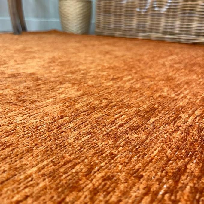 Alfa Rich 5x8 Burnt Orange Washable Area Rugs for Living Room Bedroom Kitchen Cotton Solid Decor Rug