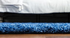 Unique Loom Solid Shag Collection Area Rug (3' 3" x 5' 3" Oval, Periwinkle Blue)