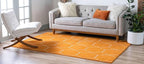 Unique Loom Trellis Frieze Collection Area Rug - Geometric (5' 1" x 8', Orange/ Ivory)