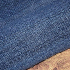 Rugsotic Carpets Hand Woven Flat Weave Kilim Wool ECO-Friendly Area Rugs - 7'x9', Rectangle Shape, Blue Color, Solid Plain Design, Low Pile Handmade Area Rugs for Living Room, Bed Room (D00111)