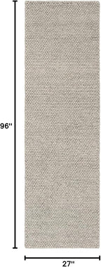 SAFAVIEH Natura Collection Runner Rug - 2'3" x 8', Silver, Handmade Wool Blend, Textured Design, Ideal for Hallway, Bedroom, Foyer (NAT620C)