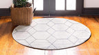 Unique Loom Trellis Frieze Collection Area Rug - Geometric (7' Round, Ivory/ Gray)
