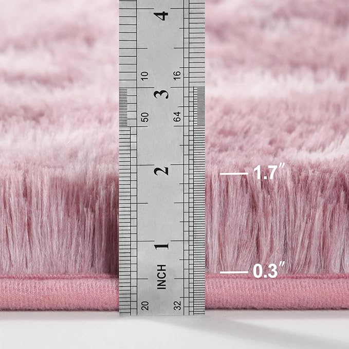Shag Area Rug, 4 X 6 Tie-Dyed Plush Fuzzy Rugs for Living Room, Ultra Soft Fluffy Furry Rug for Bedroom, Indoor Carpet Nursery Rugs for Kids Room Home Decor, Pink Purple