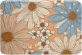 Erosebridal Girls Groovy Flower Bathroom Mat for Kids Teens Two Groovy Party Decorations Microfiber Bath Rug Pastel Rainbow Floral 3D Entryway Door Mat 16x24 Botanical Plants Theme Bath Mat