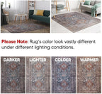 Keen Home Design 8x10 Rug - Machine Washable Area Rug with Non-Slip Backing, Ideal for Living Room, Dining Room, Bedroom - Vintage, Easy Clean, Durable, Low Pile - (8' x 10')