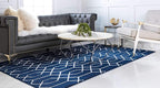 Unique Loom Marilyn Monroe Glam Collection Area Rug - Trellis (5' x 8' Rectangle, Navy Blue Silver/ Silver)