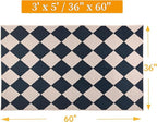 Black Checkered Rug 3x5 Indoor Washable Non-Slip Rug Modern Diamond Soft Low Pile Kitchen Rugs,Neutral Farmhouse Throw Carpet for Nursery Bathroom Room Dorm