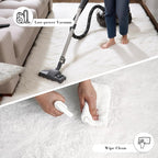Fluffy Rug Shaggy Area Rug, White 4x6 Area Rugs for Bedroom, Small Bedside Rug, Soft Fluffy Shaggy Entryway Throw Rugs for Living Room Bedroom Kids Room Home Decor