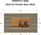Outdoor Striped Rugs 3'x5', Black and Tan Cotton Hand Woven Front Door Mat,Washable Reversible Front Porch Rug, Foldable Layered Door Mats for Entryway/Home Entrance/Farmhouse