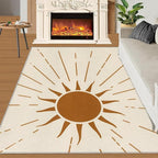 Boho Sun Runner Rugs 3x6ft, Radiant Sunburst Bedside Rug, Geometric Solar Laundry Rug with Non Slip Backing for Bedroom Kitchen Sink Front Door Entryway Indoor