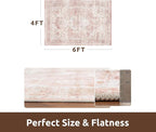 AMOAMI-4X6 Area Rugs for Living Room -Soft Vintage Bedroom Rugs-Non Slip Washable Rug-Throw for Living Room Bedroom Bedside Dining Room Offic - Pink