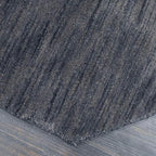 Hand Knotted Loom Wool ECO-Friendly Area Rugs - 8'x8', Octagon, Charcoal Color, Solid Plain Design, High Pile Handmade Anti Skid Area Rugs for Living Room, Bed Room (L00111)