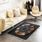 Round Guitar Area Rug 3x5 Musical Instruments Rugs for Living Room | Music Notes Modern Rock Washable Rug, Grunge Hip Hop Carpet Indoor Floor Mat