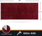 PURRUGS Dirt Trapping Door Mat 31.5" x 70", Non-Slip Machine Washable Entry Rug, Shoe Scraper, Dog Doormat, Super Absorbent Welcome Mat for Front & Back Door, Muddy Shoes & Paws, Burgundy Red