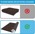 8FT Jute Runner Rug for Hallways Non Slip, Machine Washable Laundry Room Mat Hall Rug Runner Carpets, Deep Brown