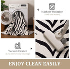 YIHOUSE Tiger Washable Area Rugs 8'x10', Black and Beige Modern Rug for Living Room, Bedroom, Ultra Thin Animal Stripe Print Rug for Girls Boys Nursery, Playroom, Dorm Room