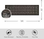 Area Rug Non Slip Machine Washable Ultra Soft Living Room/Bedroom/Kitchen/Outdoor/Classroom Black Grey, 2'×6'