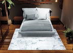 Bloom Rugs Caria Washable Non-Slip 8x10 Rug - Ivory/Silver/Blue Modern Abstract Area Rug for Living Room, Bedroom, Dining Room, and Kitchen - Exact Size: 7'8" x 10'