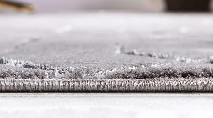 Unique Loom Marilyn Monroe Glam Collection Area Rug - Trellis (2' x 10' Runner, Gray Silver/ Silver)