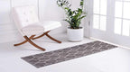Unique Loom Trellis Frieze Collection Area Rug - Geometric (2' x 6' 1" Runner Dark Gray/Ivory)