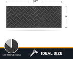 PURRUGS Dirt Trapping Door Mat 24" x 59", Non-Slip Machine Washable Entry Rug, Shoe Scraper, Dog Doormat, Super Absorbent Welcome Mat for Front & Back Door, Muddy Wet Shoes & Paws, Charcoal