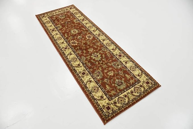 Unique Loom Voyage Collection Traditional Oriental Classic Intricate Design Area Rug (2' 2 x 6' 0 Runner, Terracotta/Ivory)