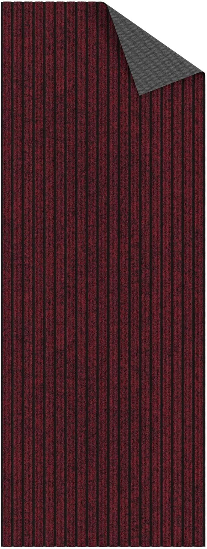 Ottomanson Mud Mat 2' x 2'7" Entryway Rug - Non-Slip Scraper Doormat for Muddy Paws, Dirt Trapping Indoor/Outdoor Mat for High-Traffic Areas, Kitchen, Garage, Patio, Red