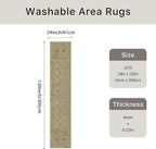 Bavni 2x10 Runner Rug Non Slip, Machine Washable Rug Runners for Hallways, Vintage Distressed Print Kitchen Runner, Low Pile Lightweight Carpet for Entryway Laundry Bedroom Bathroom Nut Brown