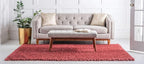 Unique Loom Davos Shag Collection Area Rug - Solid (4' 1" x 6' 1" Rectangle, Poppy)