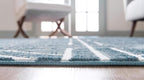 Rugs.com Lattice Trellis Collection Rug – 8' x 10' Blue Low-Pile Rug Perfect for Living Rooms, Large Dining Rooms, Open Floorplans