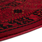 Unique Loom Tekke Collection Area Rug - Sheibani (3' 3" Round, Red/ Black)