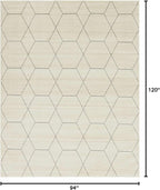 Unique Loom Trellis Frieze Collection Area Rug - Geometric (8' x 10', Ivory/ Gray)