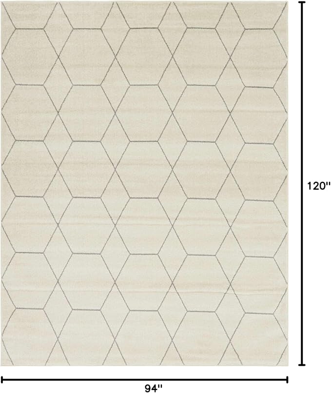 Unique Loom Trellis Frieze Collection Area Rug - Geometric (8' x 10', Ivory/ Gray)
