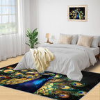 Peacock Rugs for Bedroom - 5x8 Area Rug - 3D Peacock Rugs for Living Room, Abstract Watercolor Animal Rug, Non-Slip Washable Home Decor Carpet