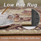 6x9 Mousse Brown Area Rug for Living Room, Machine Washable Rugs with Non-Slip Backing for Bedroom, Vintage Medallion Carpet Dining Room Office Kids Room Decor